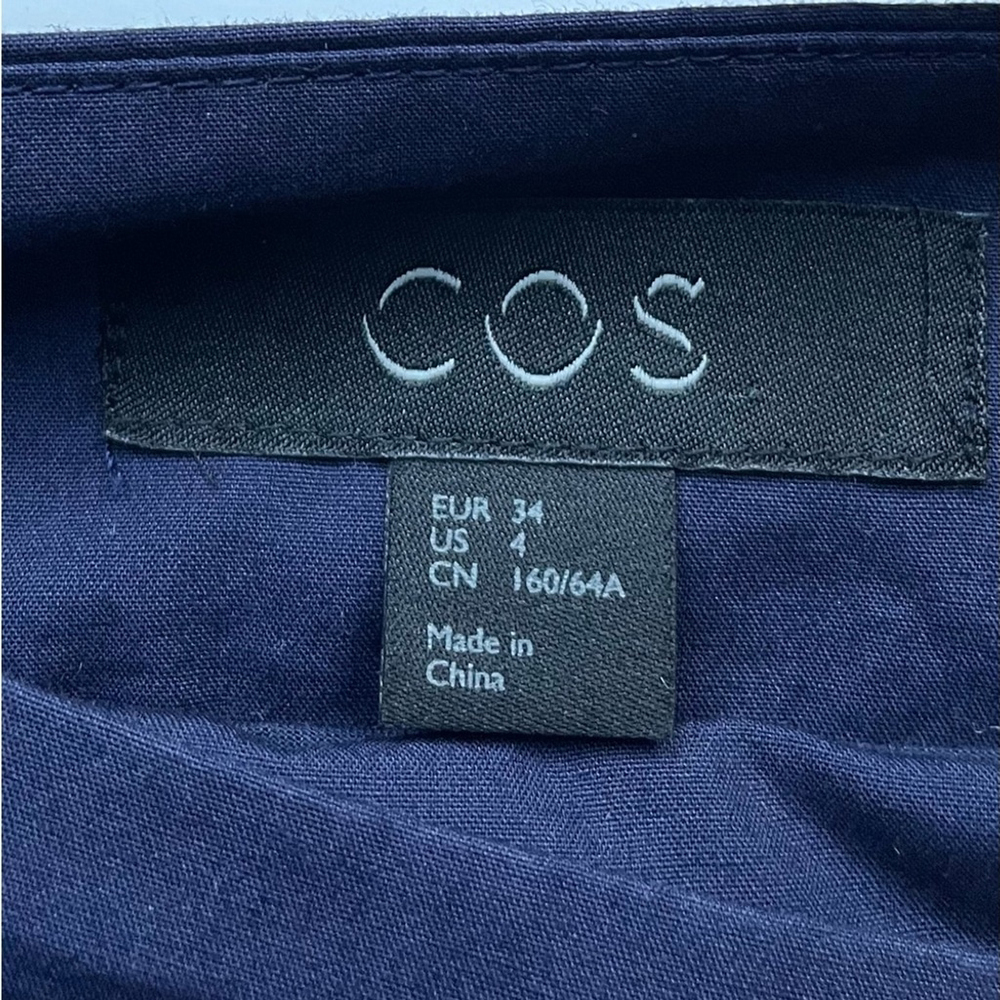 COS Navy & Blush Asymmetrical Handkerchief Hem Skirt Minimalist Designer 4 - Picture 3 of 5